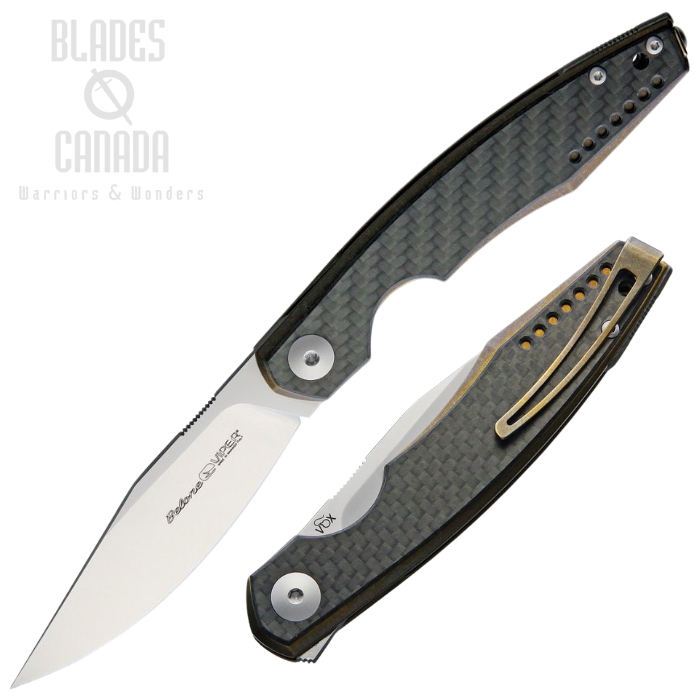 Viper Belone Flipper Folding Knife, M390 Saitn, Titanium Broze/Carbon Fiber, V5970BRFC