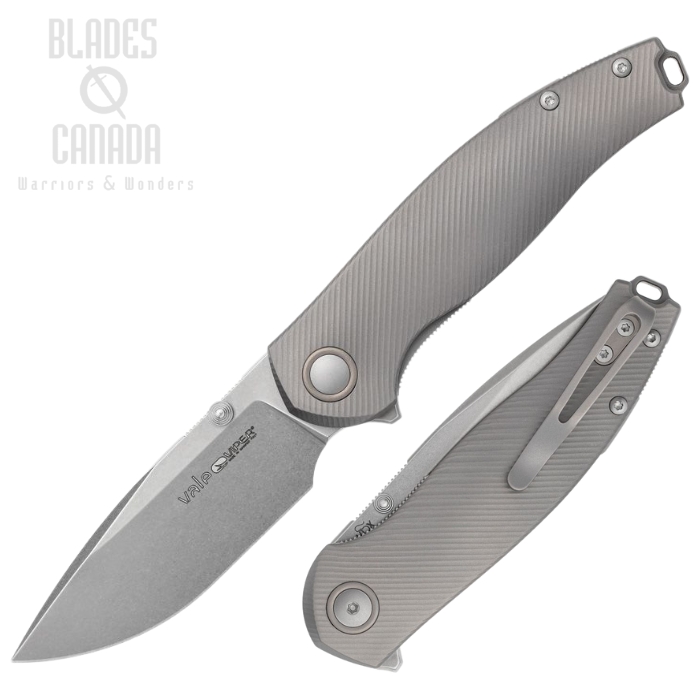 Viper Vale Flipper Folding Knife, MagnaCut SW, Titanium Grey, V6006TI