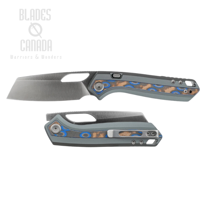 Vosteed Kroc 329 Button Liner Lock Folding Knife, S35VN Satin, Aluminum Gray, A1813 (image for) Vosteed Kroc 329 Button Liner Lock Folding Knife, S35VN Satin, Aluminum Gray, A1813