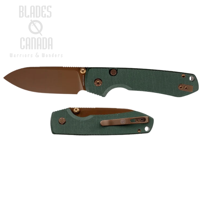 Vosteed Raccoon 2.0 Folding Knife, 14C28N Copper Dune, Micarta Green, A2907 (image for) Vosteed Raccoon 2.0 Folding Knife, 14C28N Copper Dune, Micarta Green, A2907