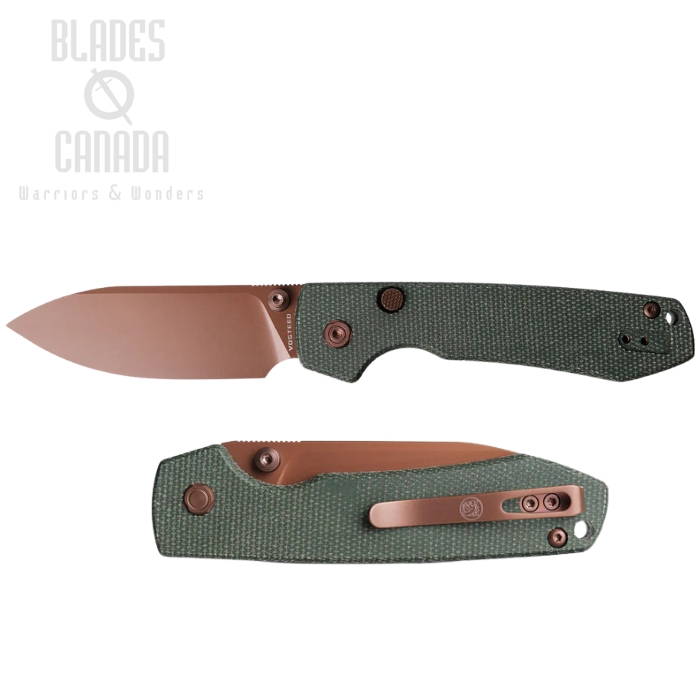 Vosteed Raccoon Folding Knife, 14C28N Copper Dune, Micarta Green, A2907