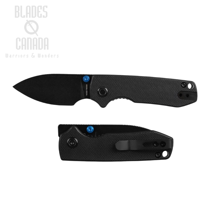 Vosteed Raccoon Cub Flipper Folding Knife, 14C28N Black, G10 Black, A3601