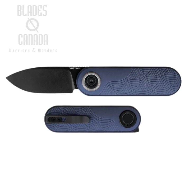 Vosteed Corgi V Vanchor lock Front Flipper Folding Knife, 14C28N Black SW, Aluminum Dark Slate Blue, A3723 (image for) Vosteed Corgi V Vanchor lock Front Flipper Folding Knife, 14C28N Black SW, Aluminum Dark Slate Blue, A3723
