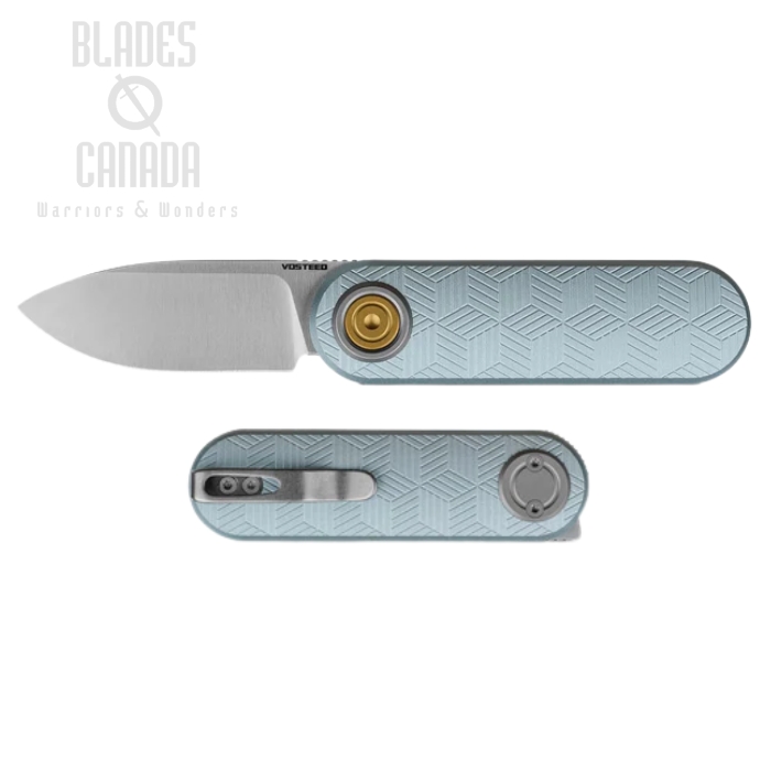 Vosteed Corgi V Vanchor lock Front Flipper Folding Knife, 14C28N Satin, Aluminum Macaron Blue, A3725 (image for) Vosteed Corgi V Vanchor lock Front Flipper Folding Knife, 14C28N Satin, Aluminum Macaron Blue, A3725