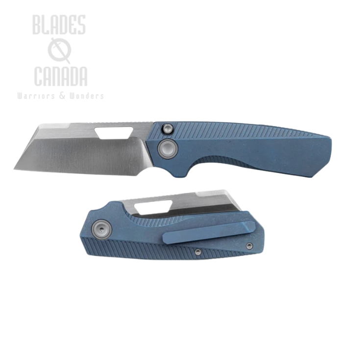 Vosteed Nip-L Button Liner Lock Folding Knife, Elmax Satin, Titanium Blue, A4202 (image for) Vosteed Nip-L Button Liner Lock Folding Knife, Elmax Satin, Titanium Blue, A4202