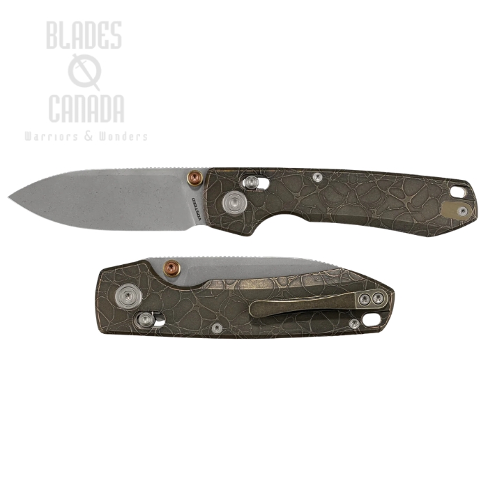 Vosteed Raccoon TiSlim Crossbar Lock Folding Knife, S35VN Acid Wash & Stonewash, Titanium Acid Wash Copper, A4508 (image for) Vosteed Raccoon TiSlim Crossbar Lock Folding Knife, S35VN Acid Wash & Stonewash, Titanium Acid Wash Copper, A4508