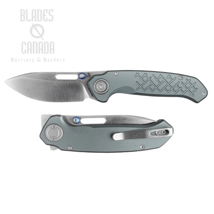 Vosteed Zander Flipper Vanchor Lock Folding Knife, S35VN Satin, Aluminum Gray, A4605 (image for) Vosteed Zander Flipper Vanchor Lock Folding Knife, S35VN Satin, Aluminum Gray, A4605