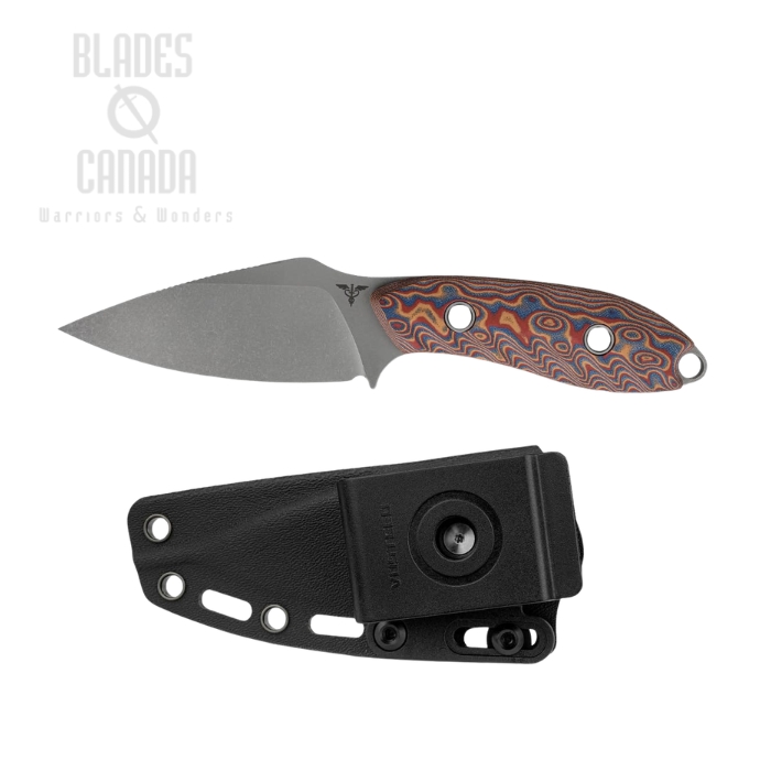 Vosteed Inferno Fixed Blade Knife, 14C28N Stonewash, Micarta Copper Raindrop, Kydex Sheath, D0803 (image for) Vosteed Inferno Fixed Blade Knife, 14C28N Stonewash, Micarta Copper Raindrop, Kydex Sheath, D0803