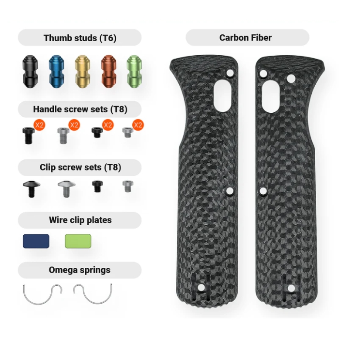 Vosteed Vombat Handle Scales Kits, Carbon Fiber, W0107 (image for) Vosteed Vombat Handle Scales Kits, Carbon Fiber, W0107