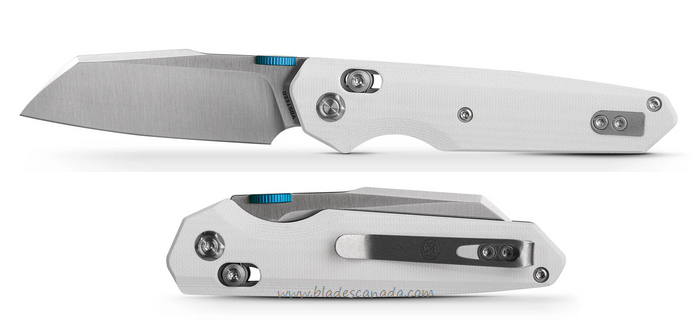 Vosteed Talarurus Crossbar lock Folding Knife, 14C28N Satin, G10 White, A2701