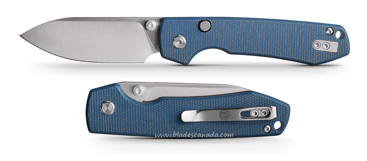 Vosteed Raccoon Top Liner Lock Folding Knife, 14C28N, Micarta Blue, A2905