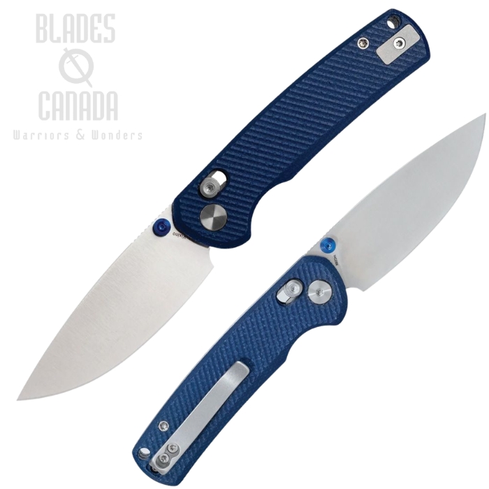 Vixino Rockshark Folding Knife, 14C28N Satin, Micarta Blue Textured, VX501M1 (image for) Vixino Rockshark Folding Knife, 14C28N Satin, Micarta Blue Textured, VX501M1