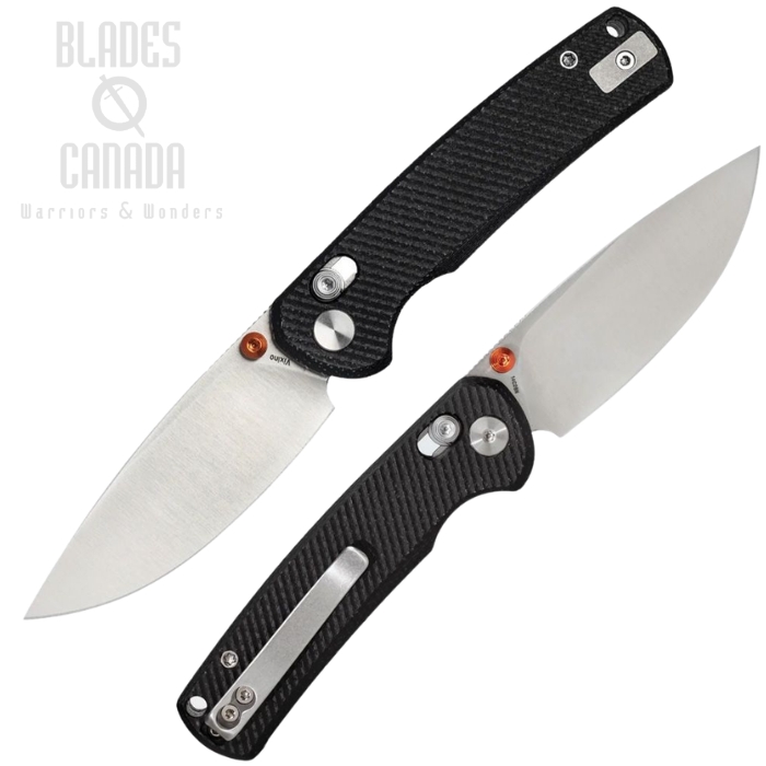 Vixino Rockshark Crossbar Lock Folding Knife, 14C28N Satin, Micarta Black Textured, VX501M3 (image for) Vixino Rockshark Crossbar Lock Folding Knife, 14C28N Satin, Micarta Black Textured, VX501M3