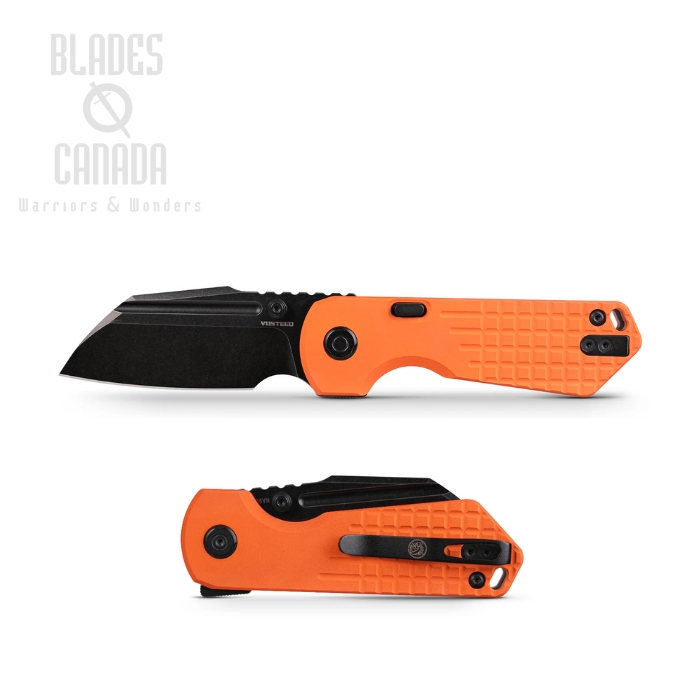 Vosteed Hedgehog Folding Knife, S35VN Black SW, Aluminum Orange, A1305