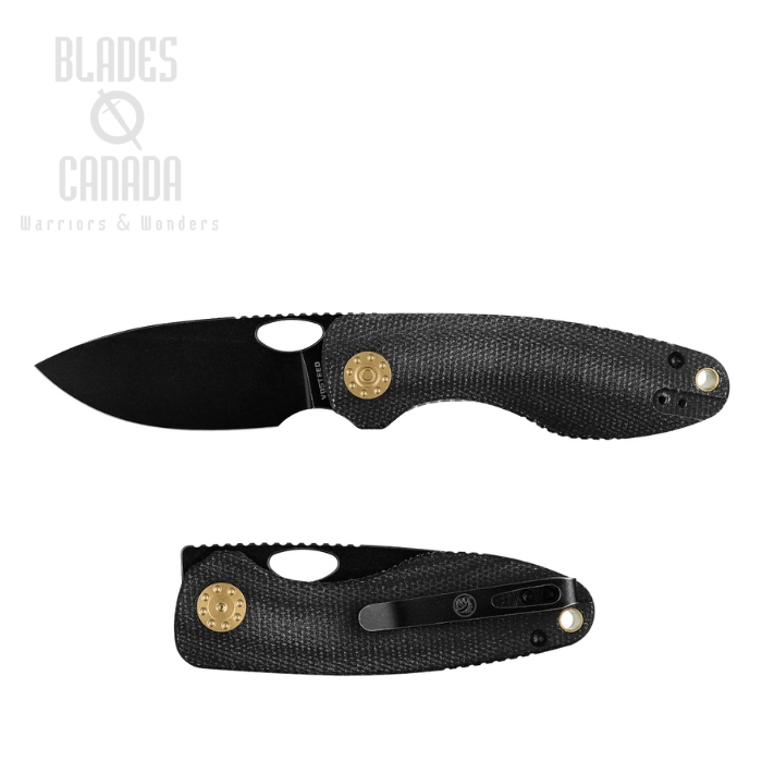 Vosteed Acorn Folding Knife, 14C28N Black SW, Micarta Black, A3302