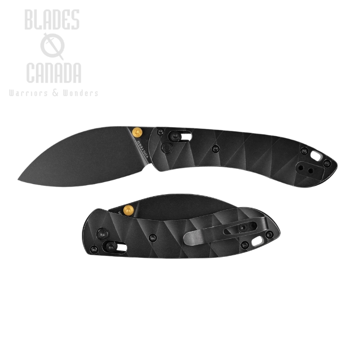 Vosteed Mini Nightshade Shilin Cutter Crossbarlock Folding Knife, S35VN Black SW, Titanium Black, A0218