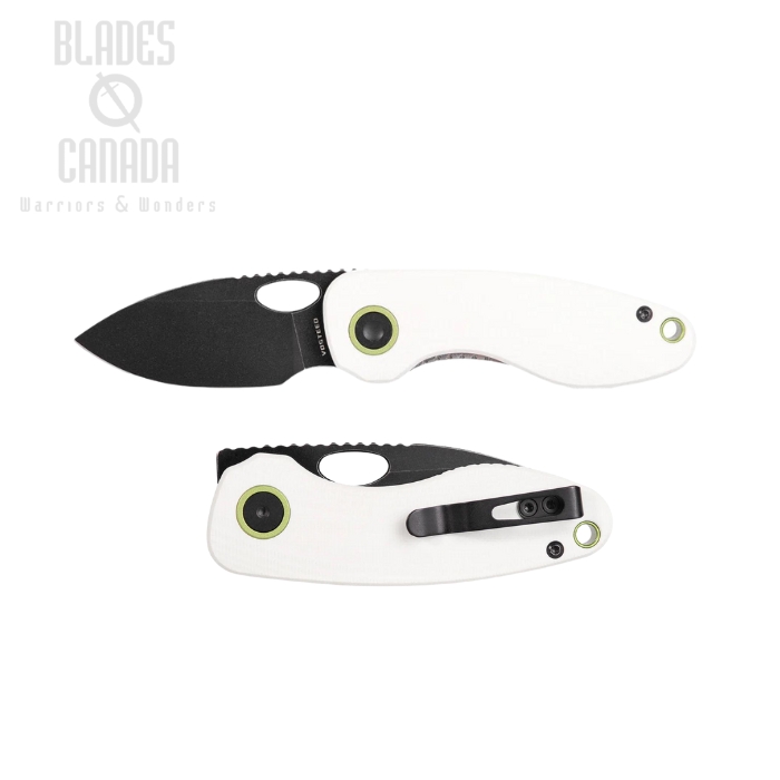 Vosteed Mini Acorn Folding Knife, 14C28N Black, G10 White, A3403