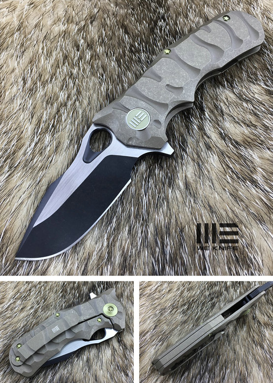 WE Knife 619G Flipper Framelock Knife, M390 Black, Titanium Bronze, 619G