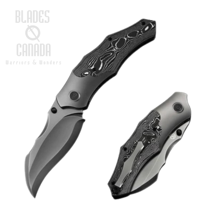 WE Knife Orc Boss Folding Knife, CPM 20CV Gray, Titanium/Aluminum Foil Carbon Fiber, WE24042-3 (image for) WE Knife Orc Boss Folding Knife, CPM 20CV Gray, Titanium/Aluminum Foil Carbon Fiber, WE24042-3