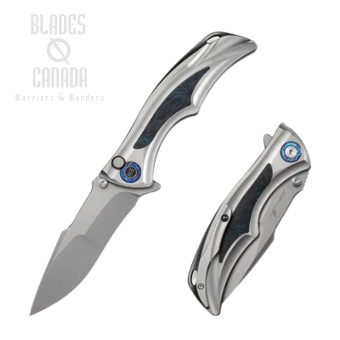 WE Knife Tighe Down Flipper Button Lock Knife, M390 SW, Titanium/CF Inlay, WE24054-1 (image for) WE Knife Tighe Down Flipper Button Lock Knife, M390 SW, Titanium/CF Inlay, WE24054-1