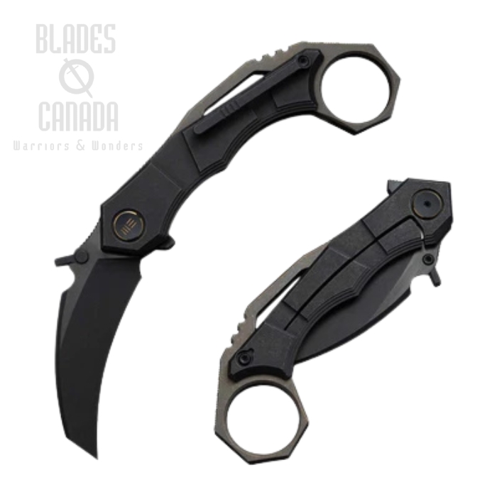 WE Knife Tayra Flipper Framelock Folding Knife, M390 Black SW, Titanium Black, WE24069-1 (image for) WE Knife Tayra Flipper Framelock Folding Knife, M390 Black SW, Titanium Black, WE24069-1