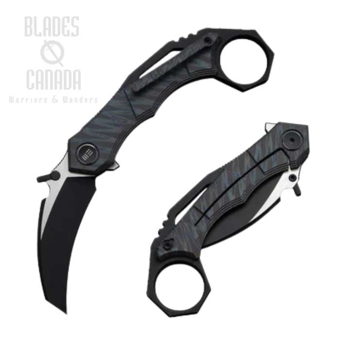 WE Knife Tayra Flipper Framelock Folding Knife, M390 Black SW, Titanium Tiger Stripe, WE24069-4 (image for) WE Knife Tayra Flipper Framelock Folding Knife, M390 Black SW, Titanium Tiger Stripe, WE24069-4