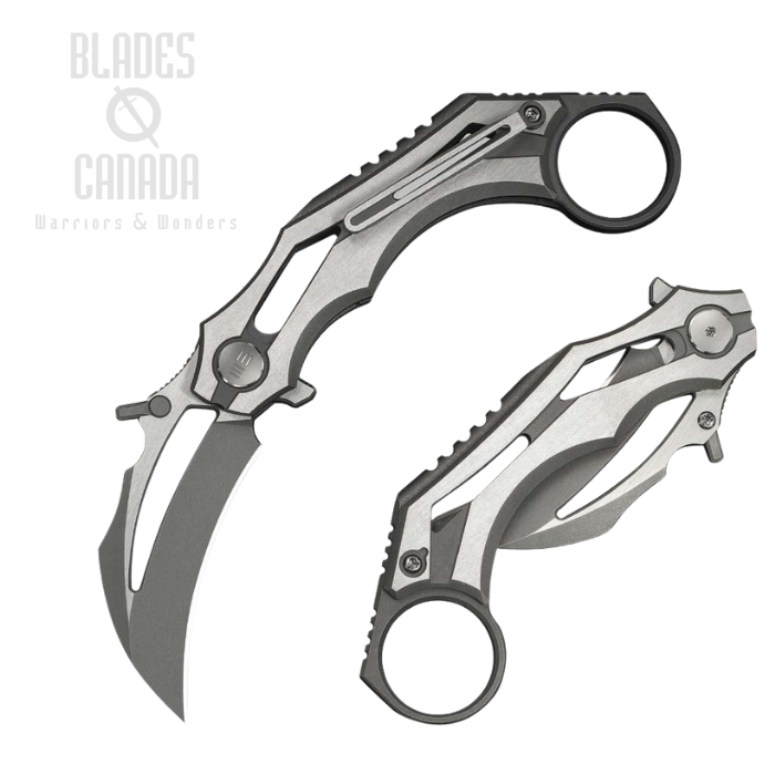 We Knife Cryonix Flipper Folding Knife, M390 Two-Tone, Titanium Gray/Satin, WE24070-2 (image for) We Knife Cryonix Flipper Folding Knife, M390 Two-Tone, Titanium Gray/Satin, WE24070-2