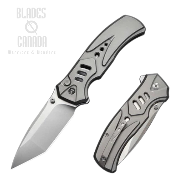 WE Knife Zentron Flipper Button Lock Folding Knife, M390 Satin, Titanium Gray, WE24094-2 (image for) WE Knife Zentron Flipper Button Lock Folding Knife, M390 Satin, Titanium Gray, WE24094-2
