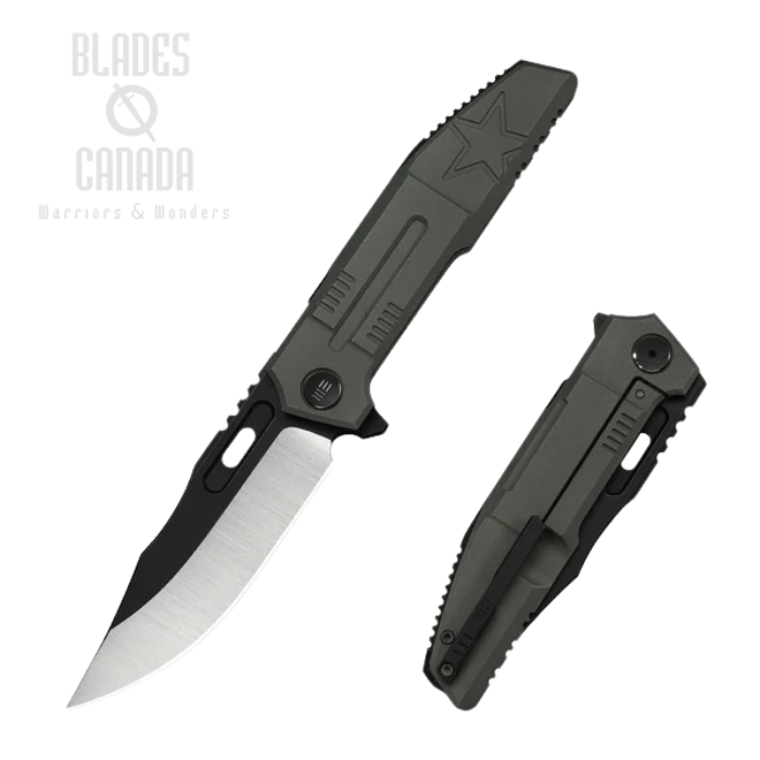 WE Knife Barracks Flipper Framelock Knife, Limited Edition, M390 Two-Tone, Titanium Dark Olive, WE25078-1 (image for) WE Knife Barracks Flipper Framelock Knife, Limited Edition, M390 Two-Tone, Titanium Dark Olive, WE25078-1