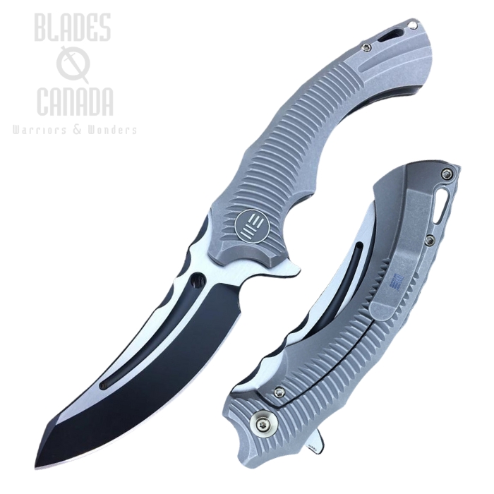 WE Knife Sea Monster Flipper Framelock Knife, M390, Titanium Grey, 713C