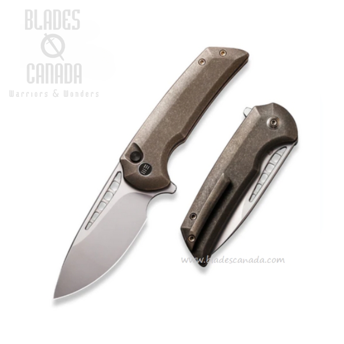 WE Knife Ferrum Forge Mini Malice Flipper Folding Knife, CPM 20CV, Titanium Bronze, WE054BL-4 (image for) WE Knife Ferrum Forge Mini Malice Flipper Folding Knife, CPM 20CV, Titanium Bronze, WE054BL-4