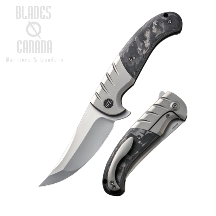 WE Knife Curvaceous Flipper Framelock Knife, CPM 20CV, Titanium/Carbon Fiber, WE20012-1 (image for) WE Knife Curvaceous Flipper Framelock Knife, CPM 20CV, Titanium/Carbon Fiber, WE20012-1