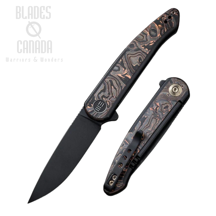 WE Knife Smooth Sentinel Flipper Framelock Knife, CPM 20CV, Titanium Black/Carbon Fiber, WE20043-6 (image for) WE Knife Smooth Sentinel Flipper Framelock Knife, CPM 20CV, Titanium Black/Carbon Fiber, WE20043-6