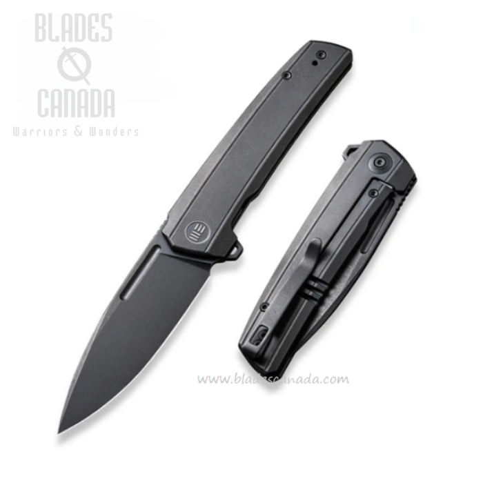WE Knife Speedster Flipper Framelock Knife, CPM 20CV Black SW, Titanium Black, 21021B-2 (image for) WE Knife Speedster Flipper Framelock Knife, CPM 20CV Black SW, Titanium Black, 21021B-2