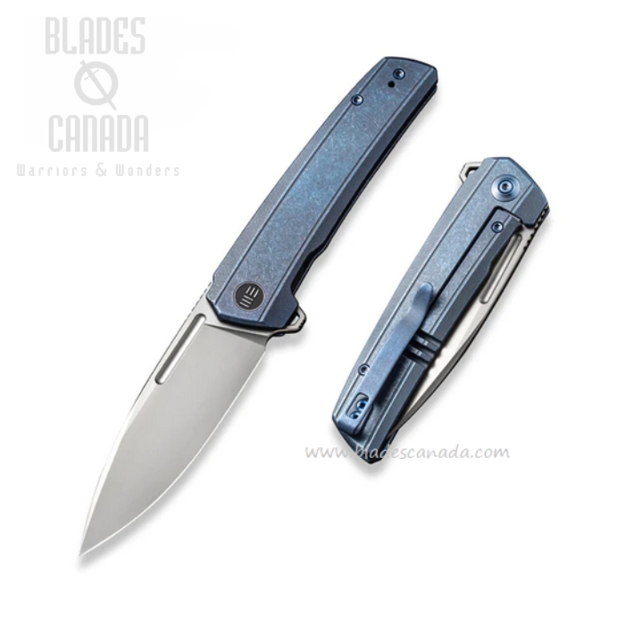 WE Knife Speedster Flipper Framelock Knife, CPM 20CV, Titanium Blue, 21021B-3 (image for) WE Knife Speedster Flipper Framelock Knife, CPM 20CV, Titanium Blue, 21021B-3