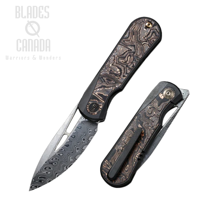 WE Knife Baloo Flipper Framelock Knife, Damascus, Carbon Fiber/Ti, 21033-DS1 (image for) WE Knife Baloo Flipper Framelock Knife, Damascus, Carbon Fiber/Ti, 21033-DS1