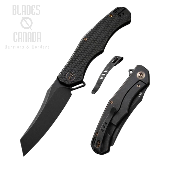 WE Knife RekkeR Flipper Framelock Knife, CPM 20CV Black, Titanium, WE22010G-1 (image for) WE Knife RekkeR Flipper Framelock Knife, CPM 20CV Black, Titanium, WE22010G-1