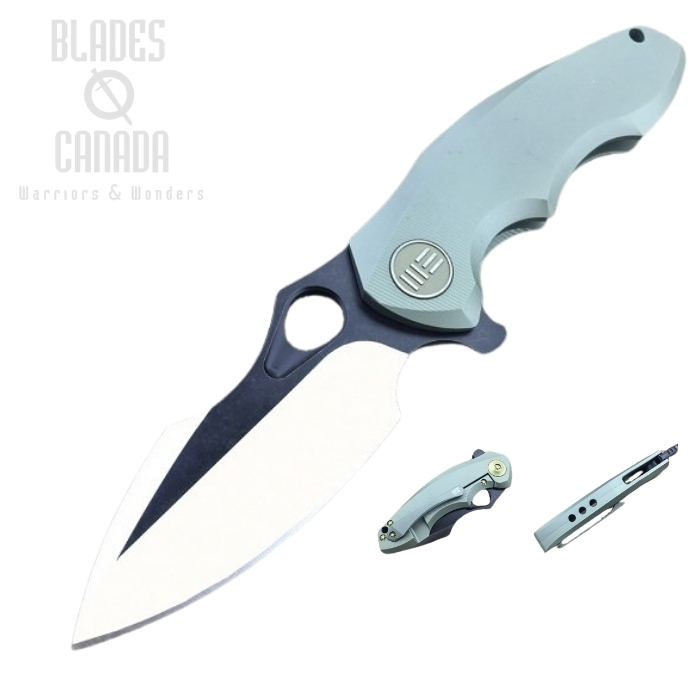 WE Knife 605I Flipper Framelock Knife, S35VN Two-Tone, Titanium Green, WE605I (image for) WE Knife 605I Flipper Framelock Knife, S35VN Two-Tone, Titanium Green, WE605I
