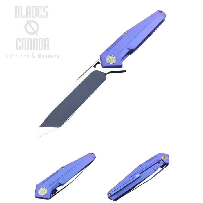 WE Knife 610C Flipper Framelock Knife, S35VN Two-Tone, Titanium Blue, 610C (image for) WE Knife 610C Flipper Framelock Knife, S35VN Two-Tone, Titanium Blue, 610C