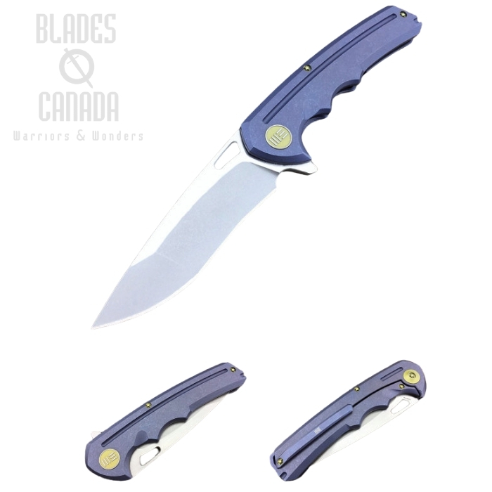 WE Knife 611D Flipper Framelock Knife, S35VN SW, Titanium Blue, 611D (image for) WE Knife 611D Flipper Framelock Knife, S35VN SW, Titanium Blue, 611D