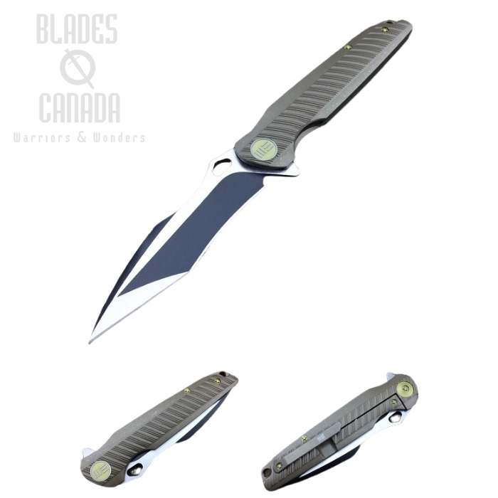 WE Knife 612I Flipper Framelock Knife, S35VN Recurve Tanto, Titanium Bronze, 612I (image for) WE Knife 612I Flipper Framelock Knife, S35VN Recurve Tanto, Titanium Bronze, 612I