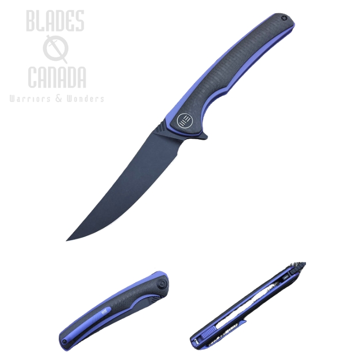 WE Knife 704CFG Flipper Folding Knife, M390, Titanium Blue/Carbon Fiber, WE704CFG (image for) WE Knife 704CFG Flipper Folding Knife, M390, Titanium Blue/Carbon Fiber, WE704CFG