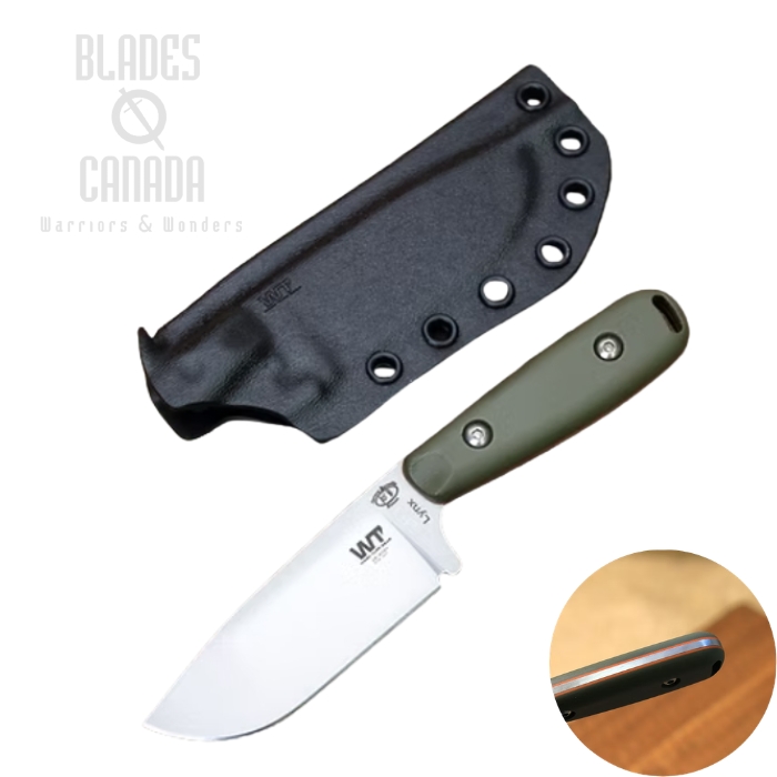 Work Tuff Gear Lynx Fixed Blade Knife, N690 Satin, G10 OD Green w/Orange Liner, Kydex Sheath (image for) Work Tuff Gear Lynx Fixed Blade Knife, N690 Satin, G10 OD Green w/Orange Liner, Kydex Sheath