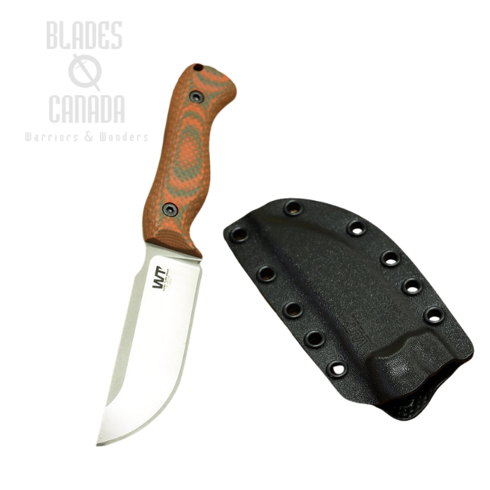 Work Tuff Gear Nomad Bushcrafter Fixed Blade Knife, K329 Satin, G10 Hunter Orange Gator, Kydex Sheath (image for) Work Tuff Gear Nomad Bushcrafter Fixed Blade Knife, K329 Satin, G10 Hunter Orange Gator, Kydex Sheath