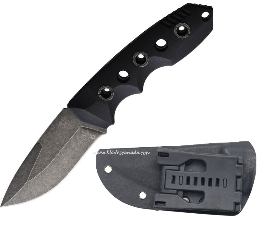 WithArmour Needle Fixed Blade Knife, 440C, G10 Black, Kydex Sheath, WAR070BK