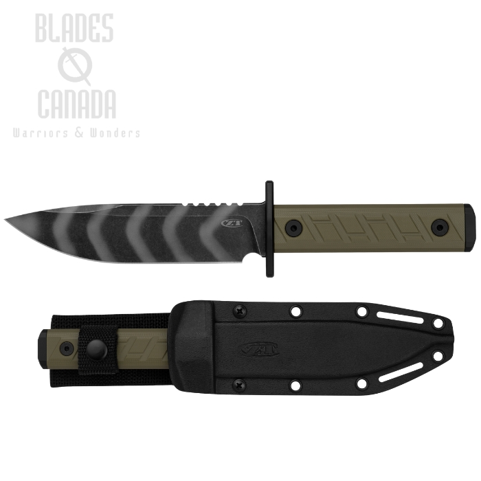 Zero Tolerance 0006TSOL Fixed Blade Knife, CPM 3V Tiger Stripe, G10 Olive, Kydex Sheath