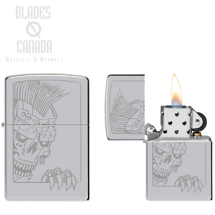 Zippo Mohawk Skull Design Lighter, 46426 Zippo Mohawk Skull Design Lighter, 46426