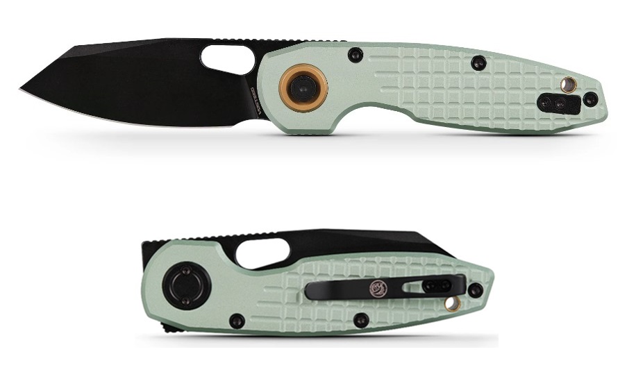 Vosteed Ankylo Vanchor Lock Flipper Folding Knife, 154CM Black SW, Aluminum Green, A1907