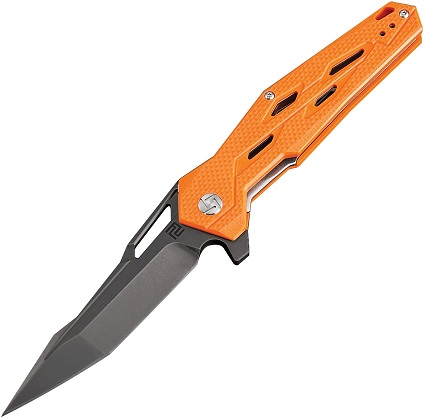 Artisan Cutlery Interceptor Flipper Folding Knife, D2, G10 Orange, 1812PBOE - Click Image to Close