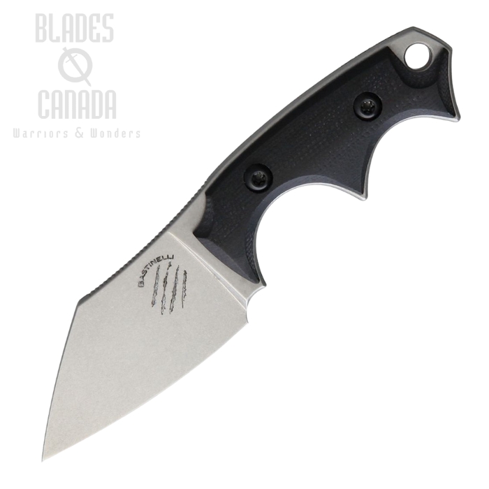 Bastinelli BB Drago Cutter Fixed Blade Knife, N690 SW, G10 Black, Kydex Sheath, BAS10V2